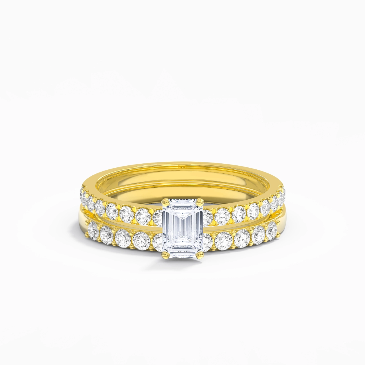 0.80ct Moissanite Wedding Ring Set 14K Gold