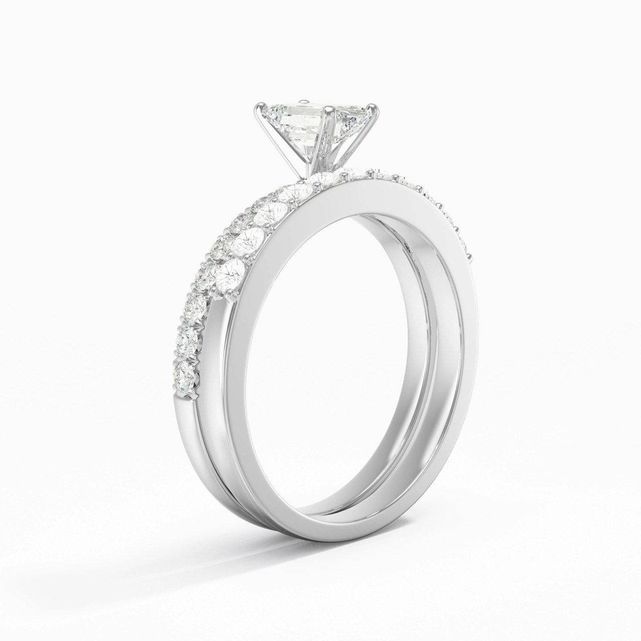 0.80ct Moissanite Wedding Ring Set 925 Sterling Silver