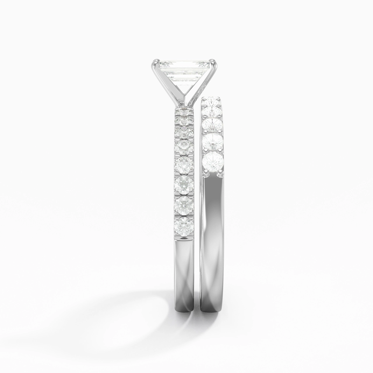 0.80ct Moissanite Wedding Ring Set 925 Sterling Silver
