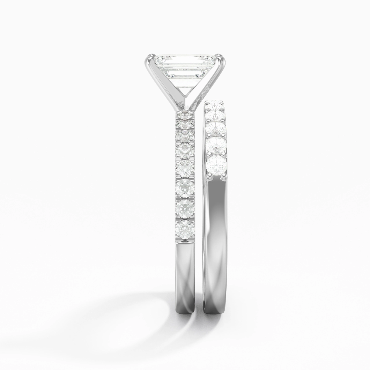 1.00ct Moissanite Wedding Ring Set 925 Sterling Silver