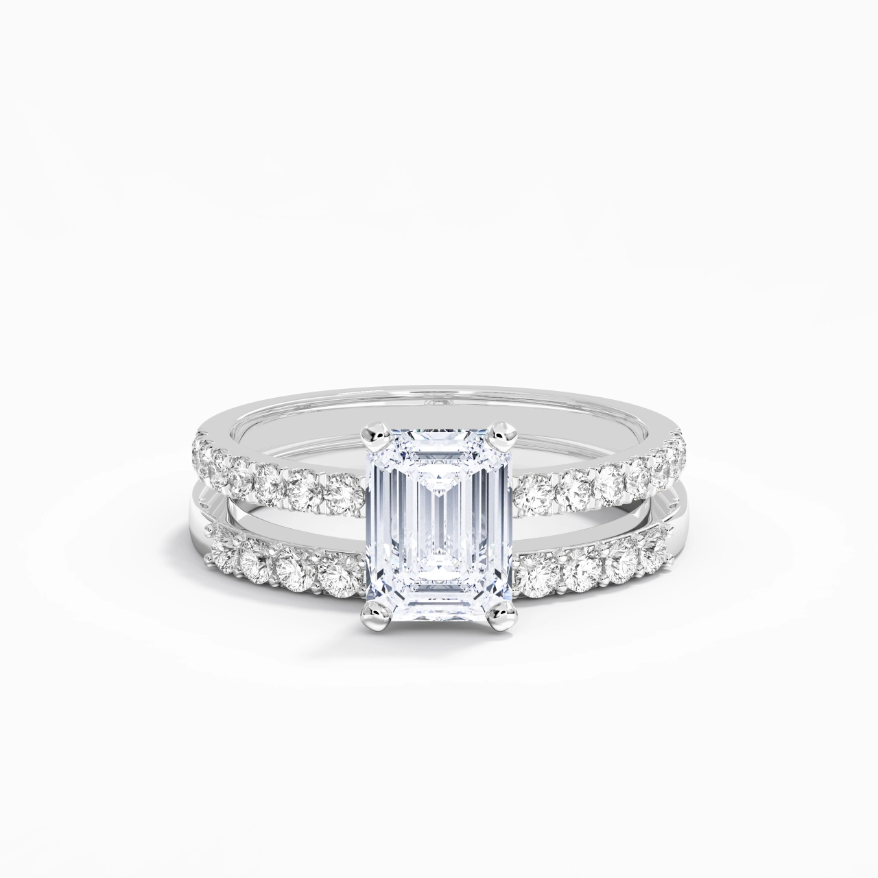 2.00ct Moissanite Wedding Ring Set 925 Sterling Silver