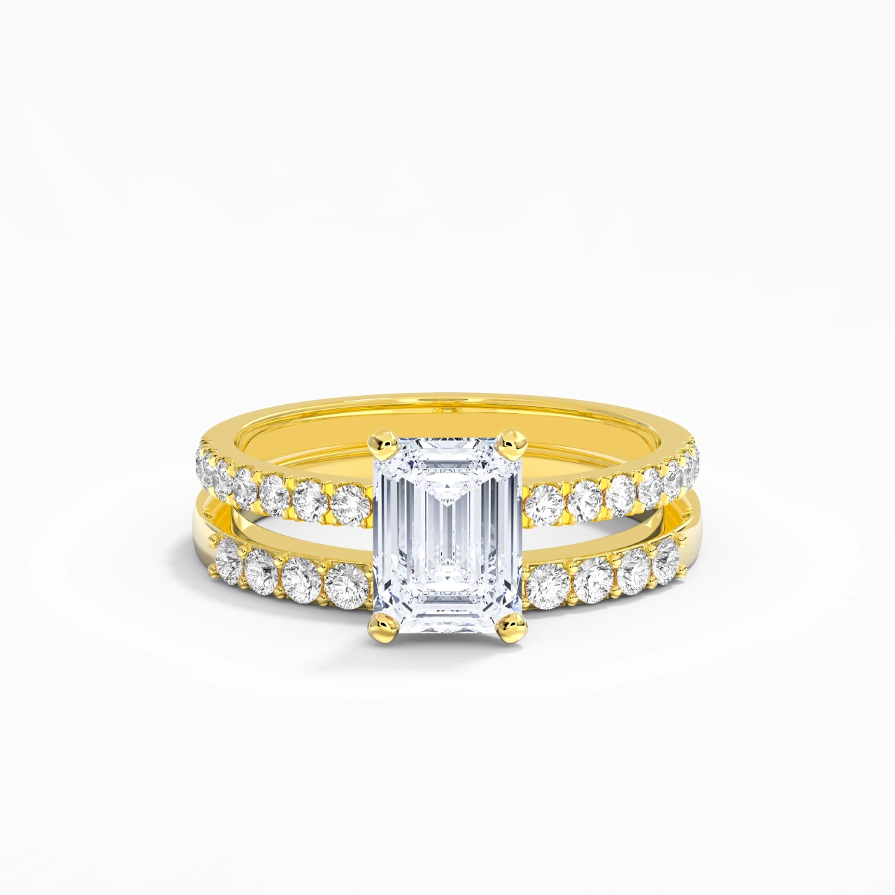 2.00ct Moissanite Wedding Ring Set 18K Gold