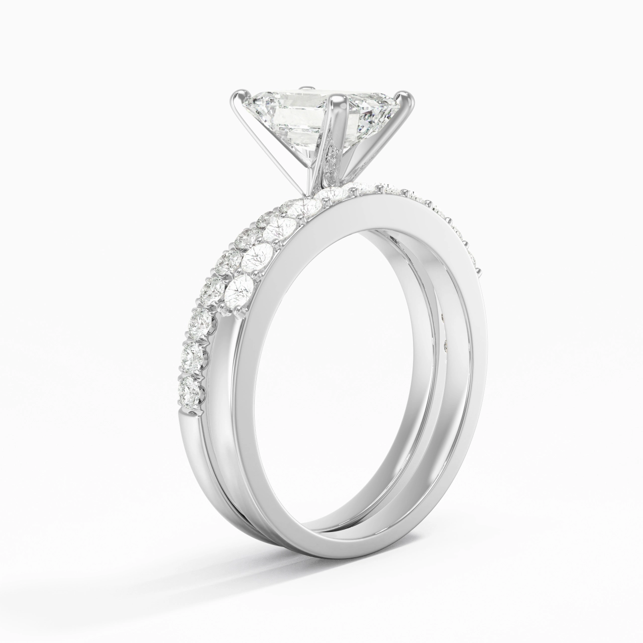 2.00ct Moissanite Wedding Ring Set 925 Sterling Silver