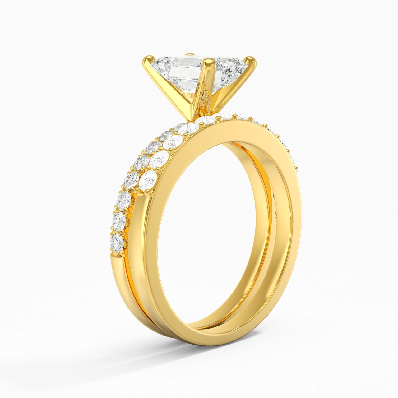 2.00ct Moissanite Wedding Ring Set 18K Gold