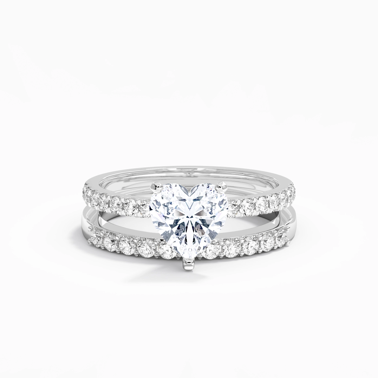 1.50ct Moissanite Wedding Ring Set 925 Sterling Silver