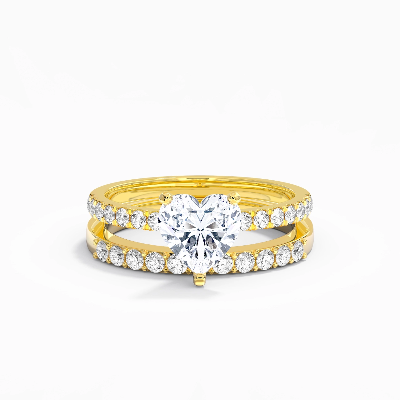 1.50ct Moissanite Wedding Ring Set 925 Sterling Silver