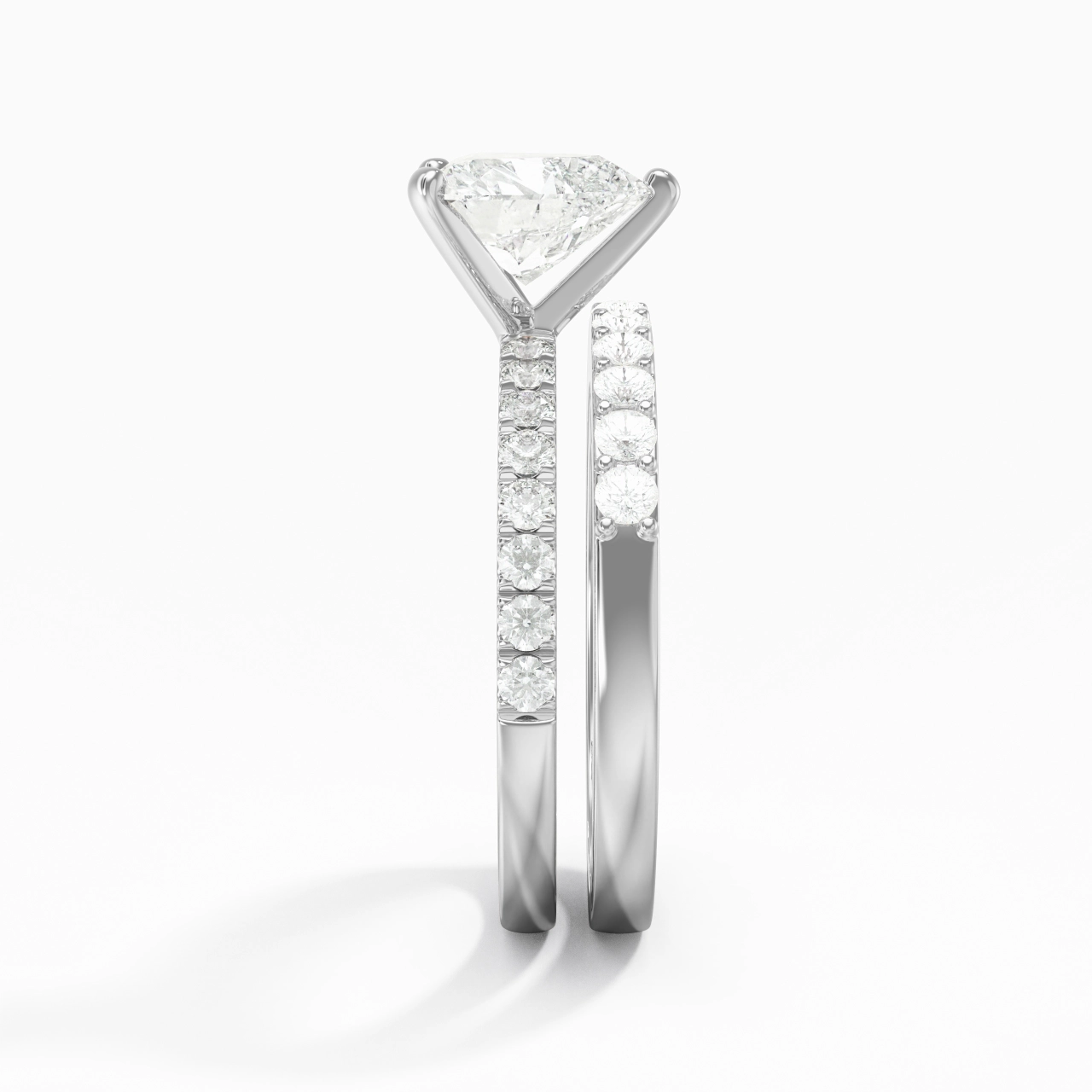 1.50ct Moissanite Wedding Ring Set 925 Sterling Silver