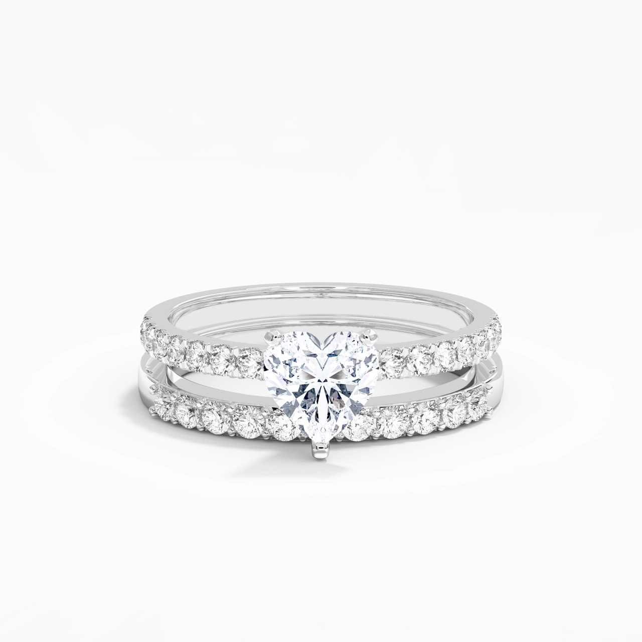 1.00ct Moissanite Wedding Ring Set 925 Sterling Silver