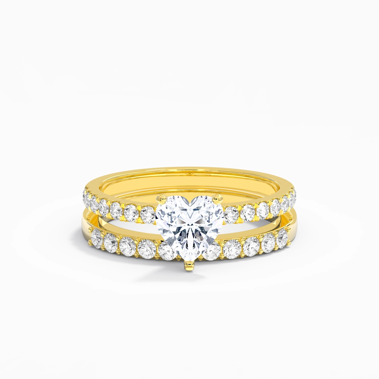1.00ct Moissanite Wedding Ring Set 18K Gold