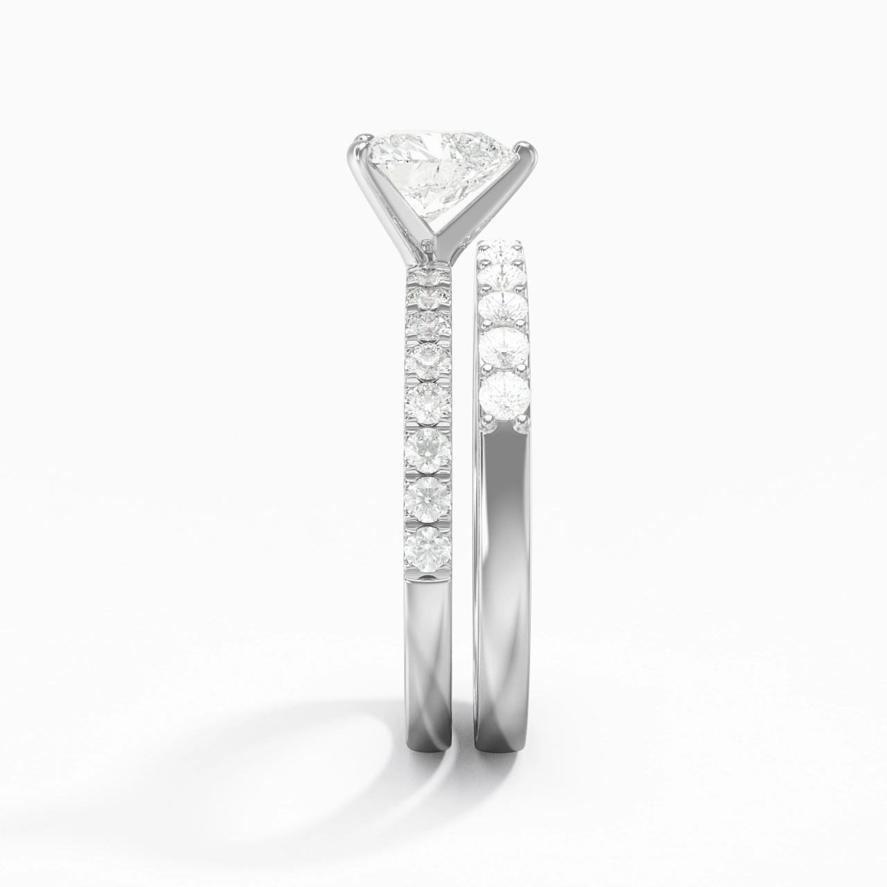 1.00ct Moissanite Wedding Ring Set 925 Sterling Silver