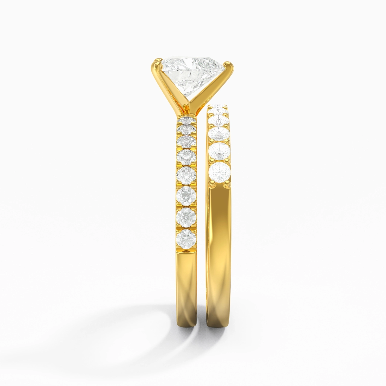 1.00ct Moissanite Wedding Ring Set 18K Gold