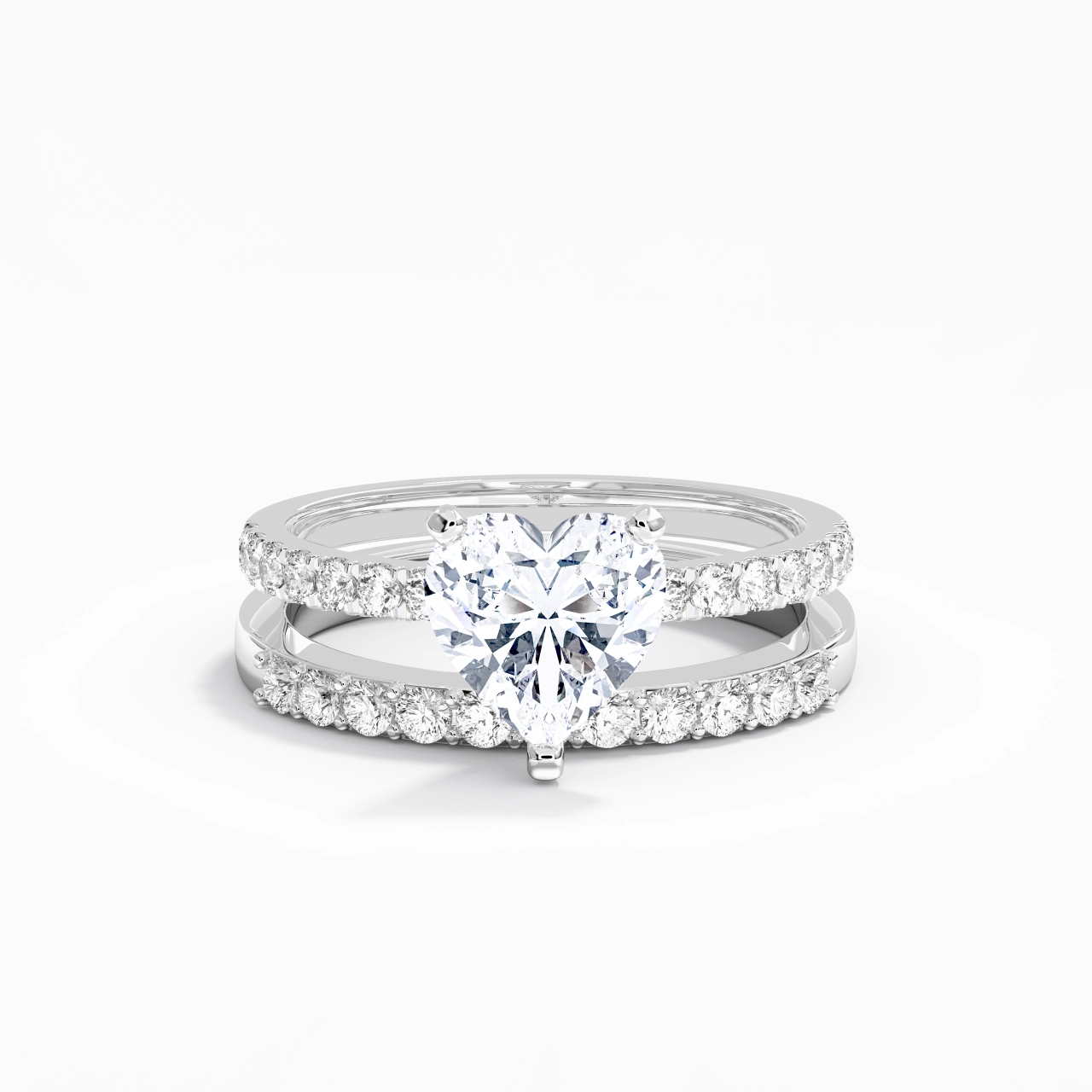 2.00ct Moissanite Wedding Ring Set 925 Sterling Silver