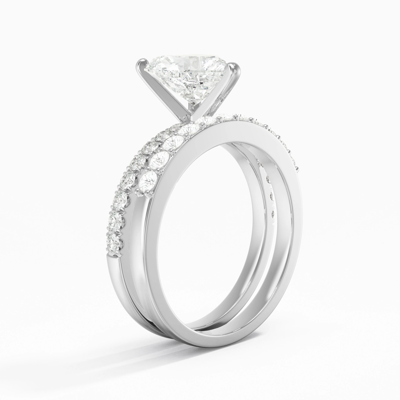 2.00ct Moissanite Wedding Ring Set 925 Sterling Silver