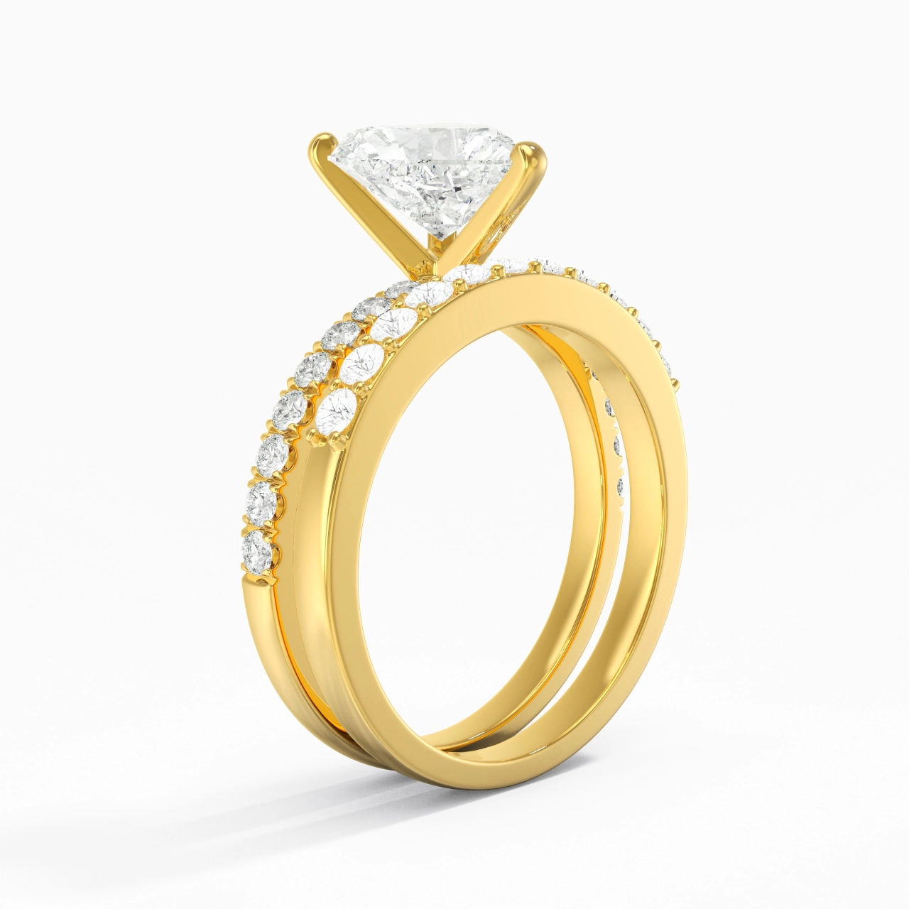 2.00ct Moissanite Wedding Ring Set 925 Sterling Silver