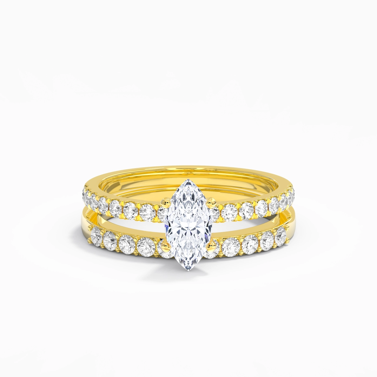 0.80ct Moissanite Wedding Ring Set 14K Gold