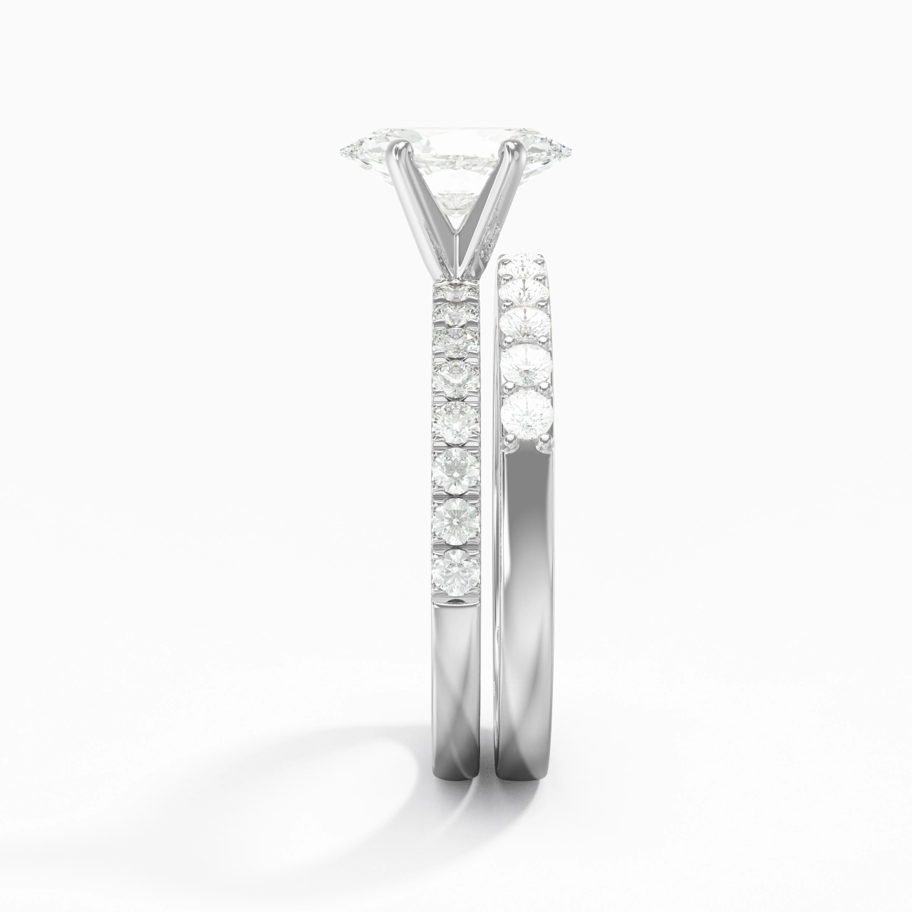 0.80ct Moissanite Wedding Ring Set 925 Sterling Silver