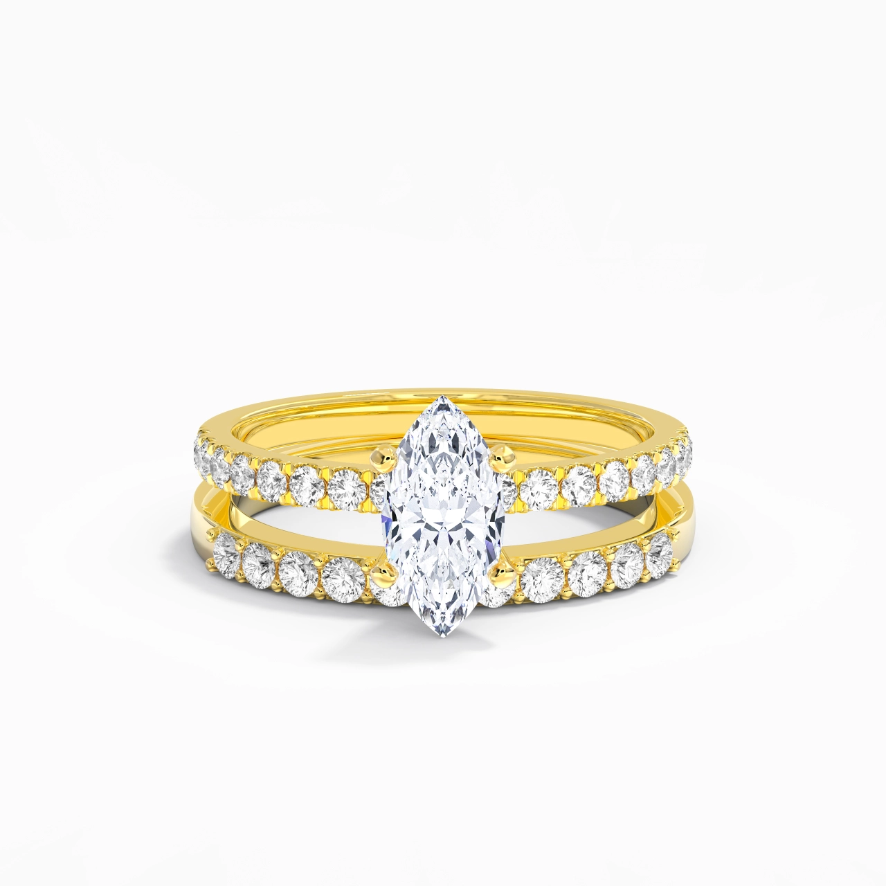 1.00ct Moissanite Wedding Ring Set 925 Sterling Silver