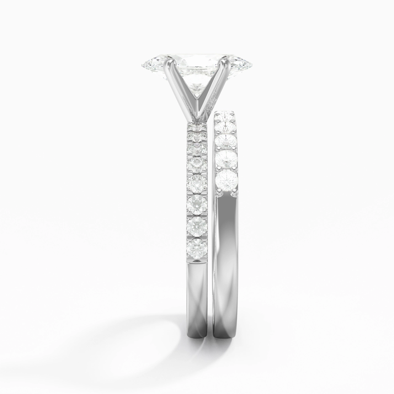 1.00ct Moissanite Wedding Ring Set 925 Sterling Silver