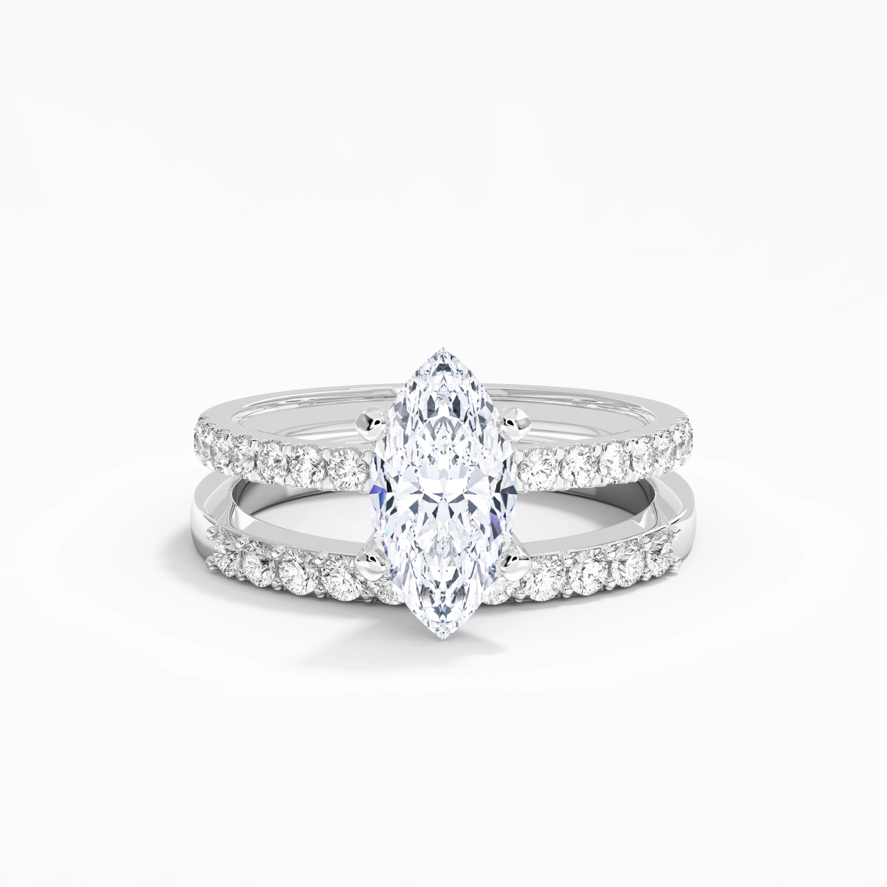 2.00ct Moissanite Wedding Ring Set 925 Sterling Silver