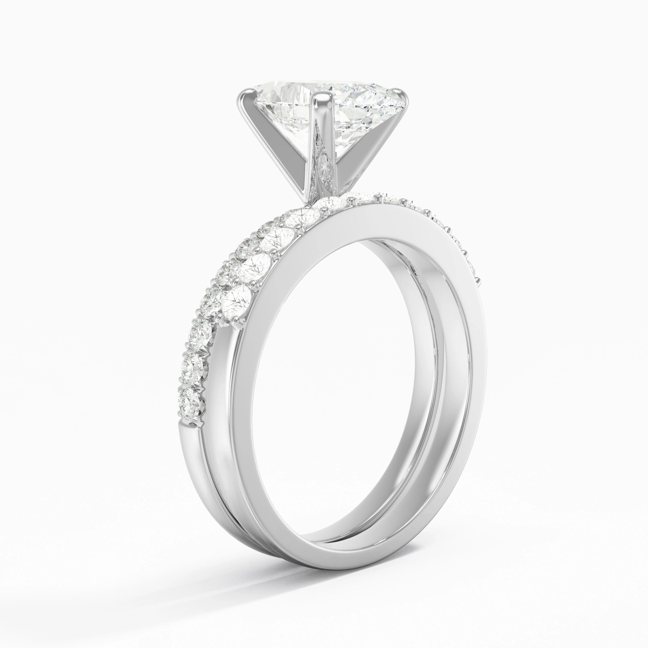 2.00ct Moissanite Wedding Ring Set 925 Sterling Silver