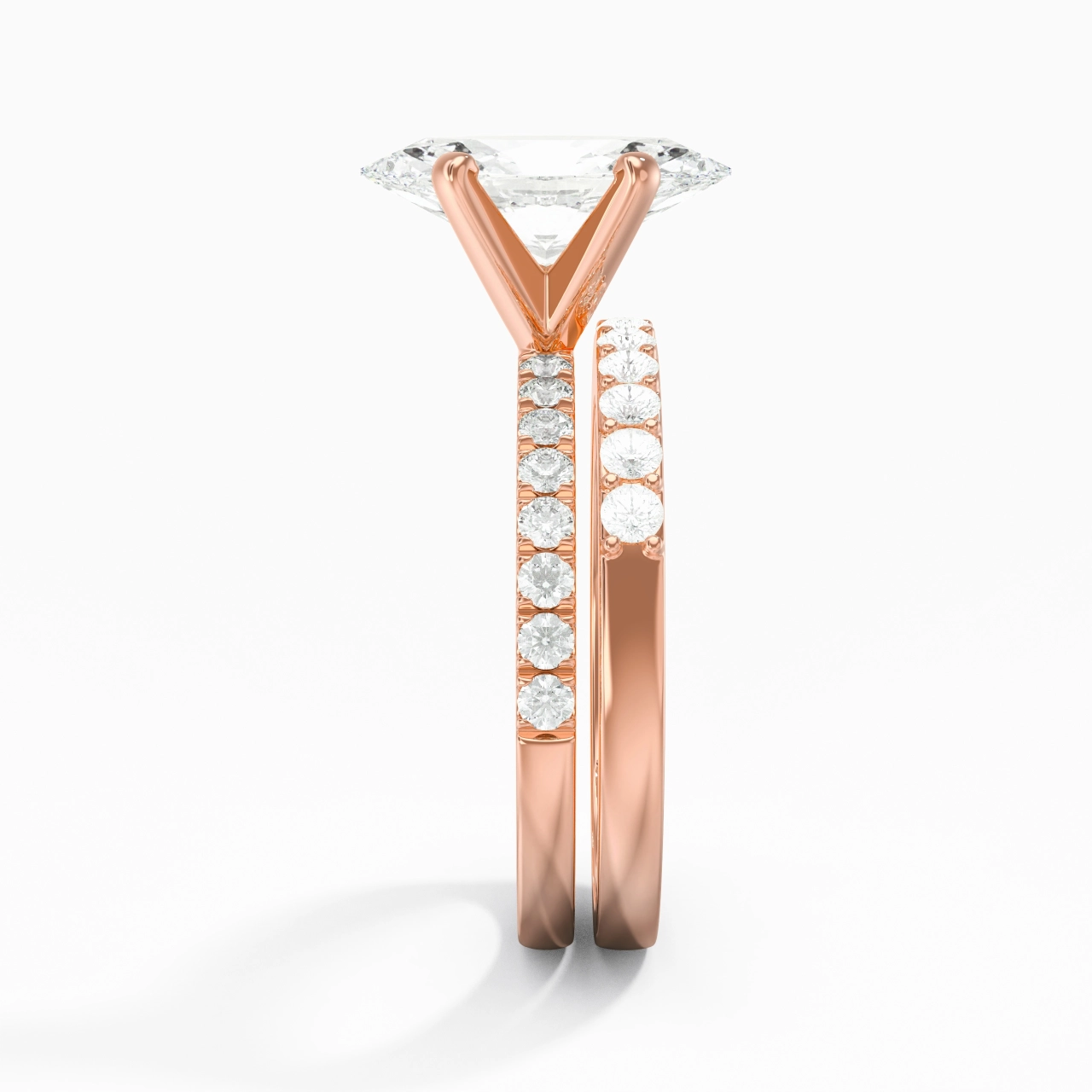 2.00ct Moissanite Wedding Ring Set 14K Rose Gold