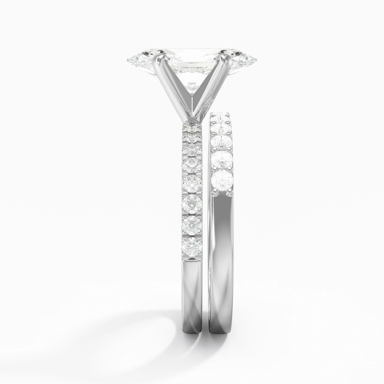 2.00ct Moissanite Wedding Ring Set 925 Sterling Silver