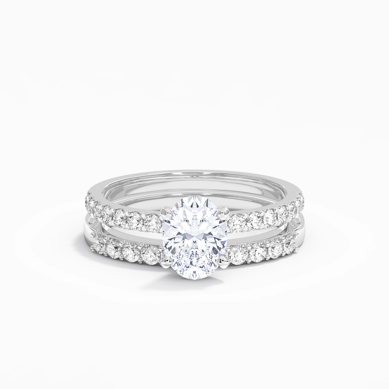 1.50ct Moissanite Wedding Ring Set 925 Sterling Silver