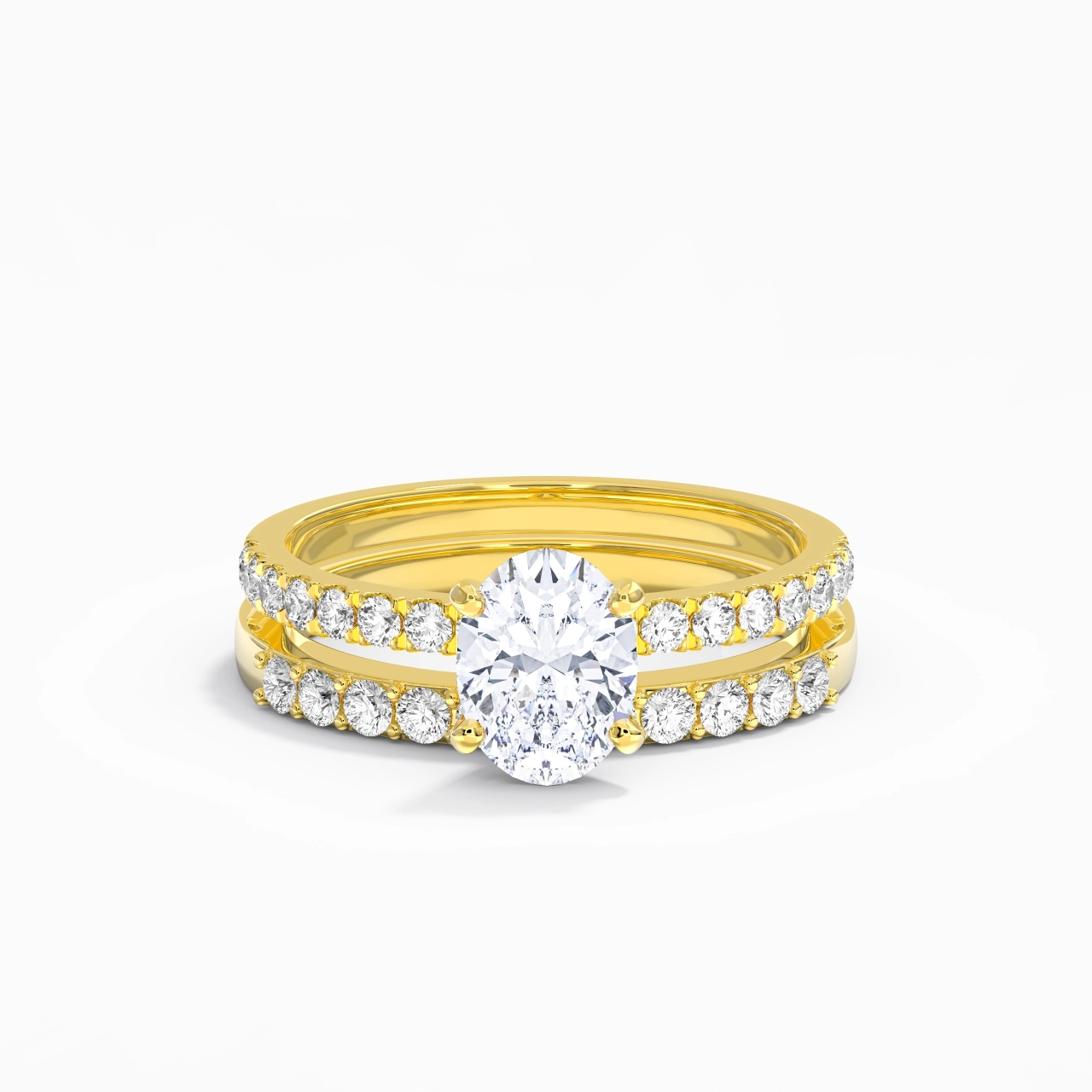 1.50ct Moissanite Wedding Ring Set 18K Gold