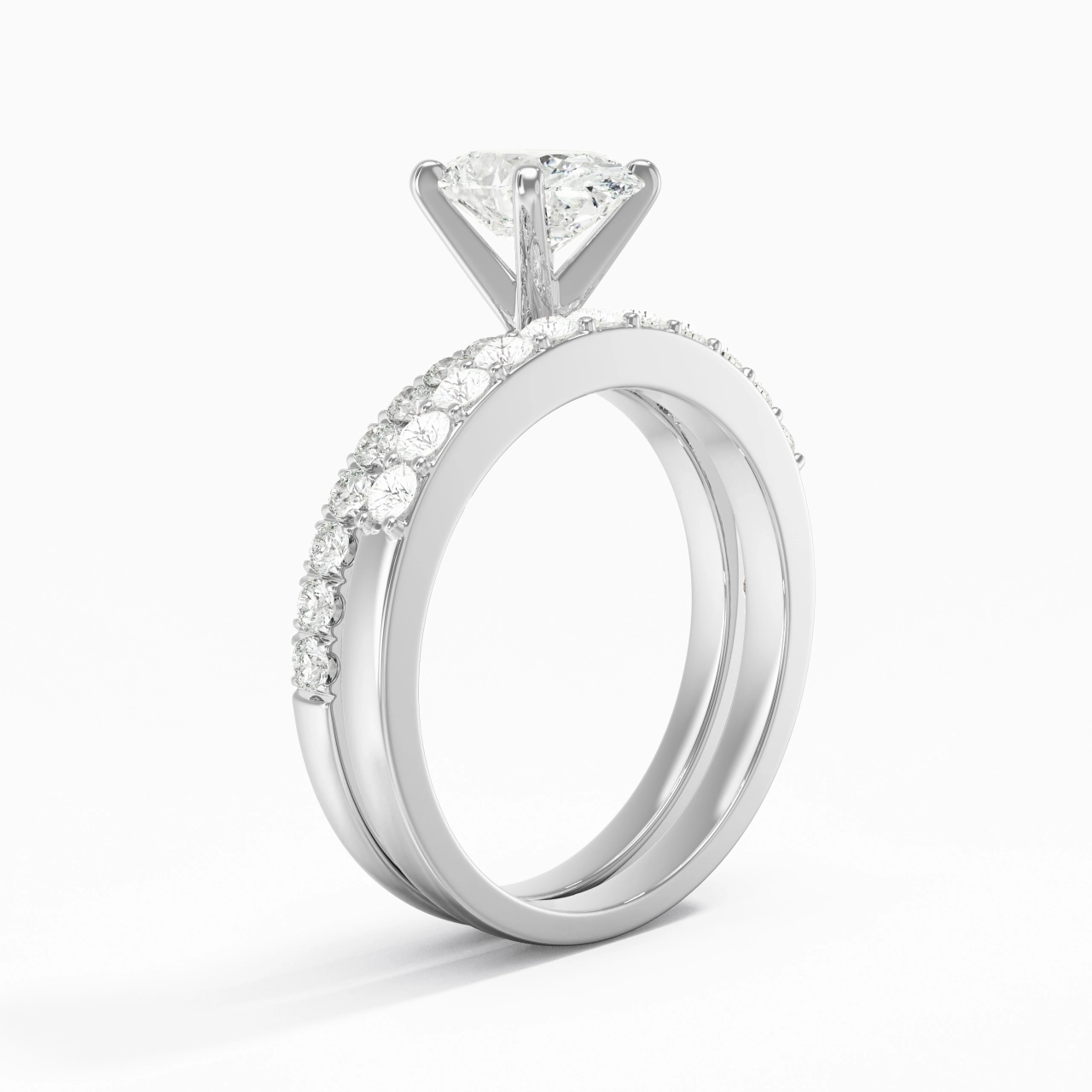 1.50ct Moissanite Wedding Ring Set 925 Sterling Silver