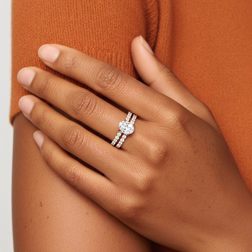 1.00ct Moissanite Ensemble d'alliances Argent sterling 925