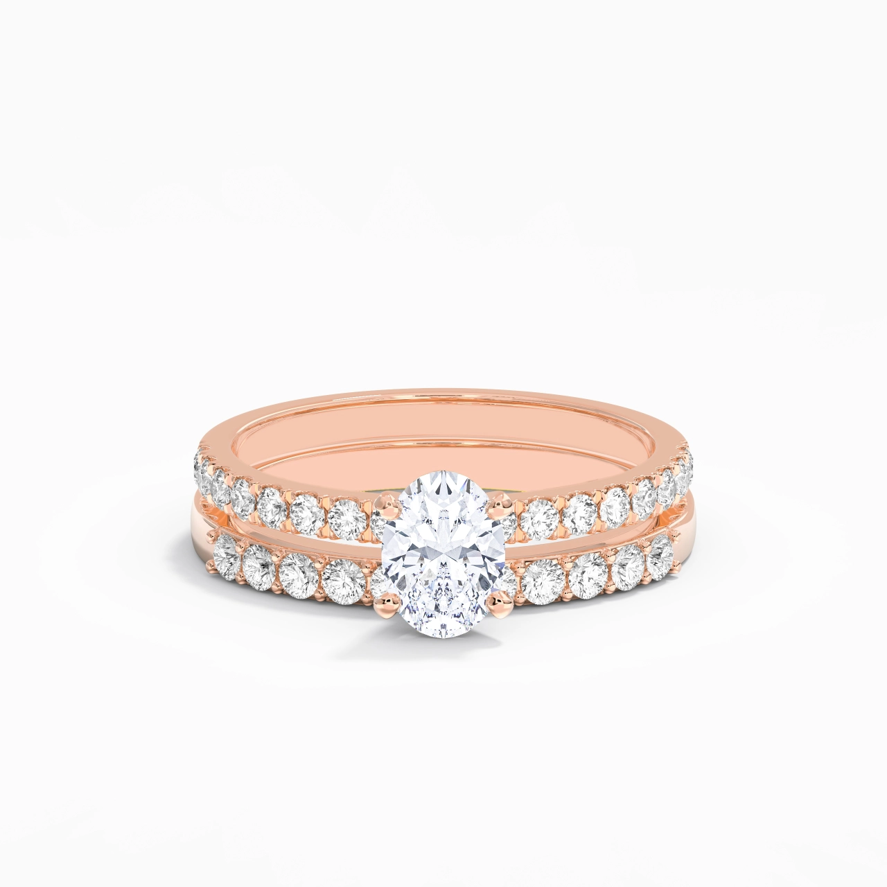 1.00ct Moissanite Wedding Ring Set 925 Sterling Silver