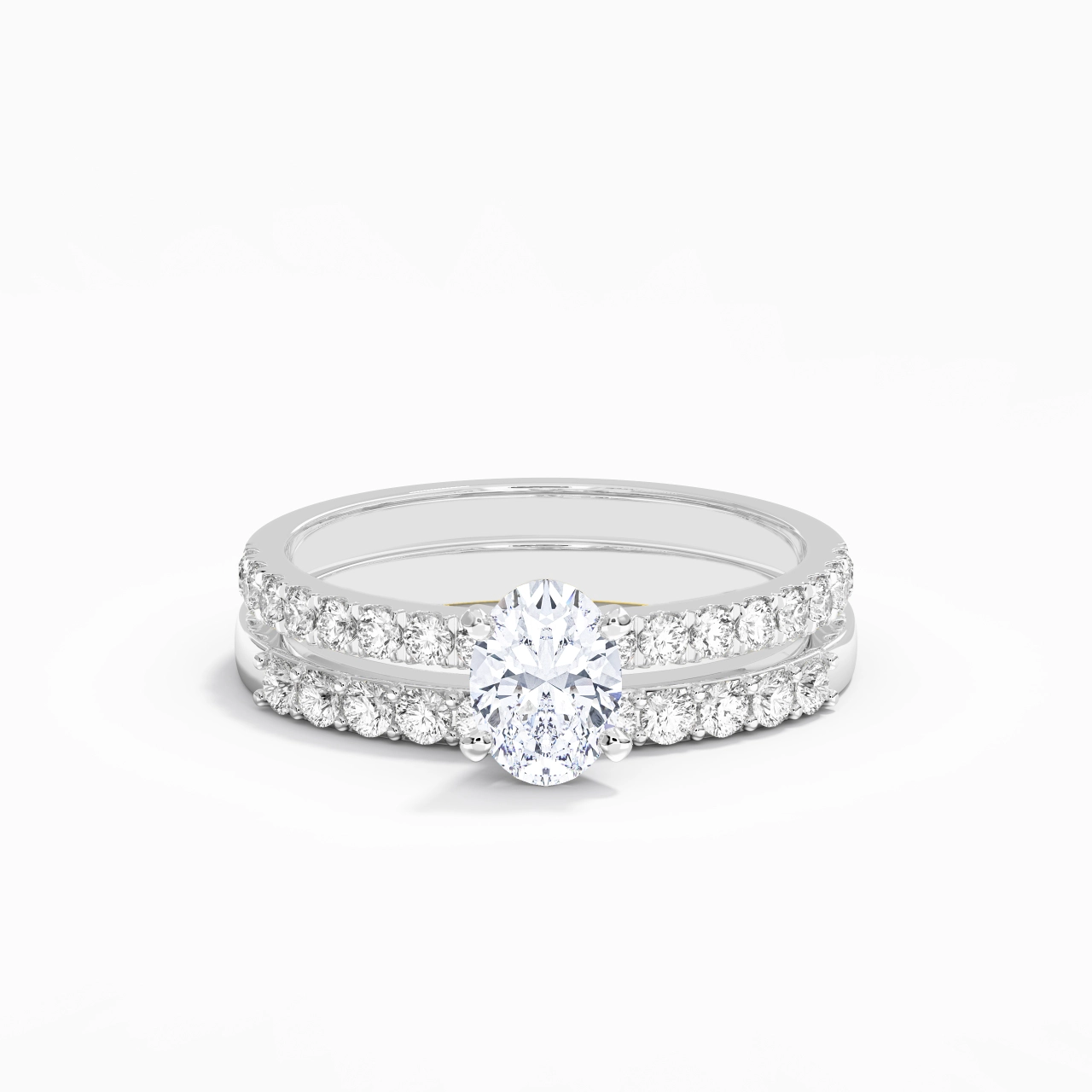 1.00ct Moissanite Wedding Ring Set 925 Sterling Silver