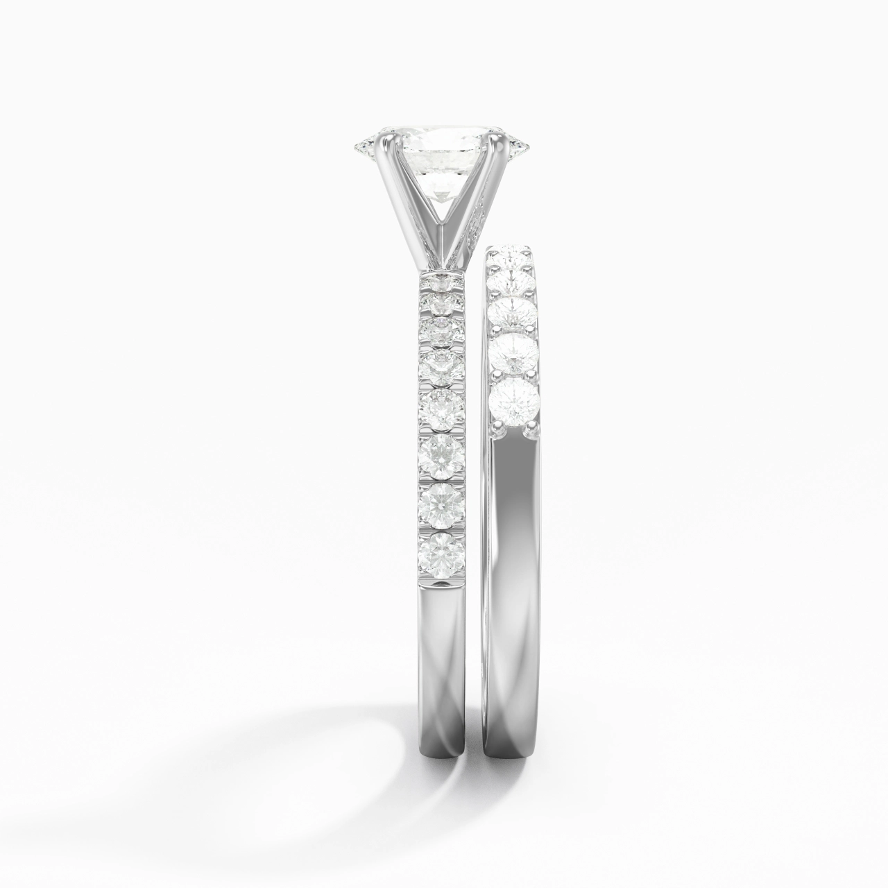 1.00ct Moissanite Wedding Ring Set 925 Sterling Silver