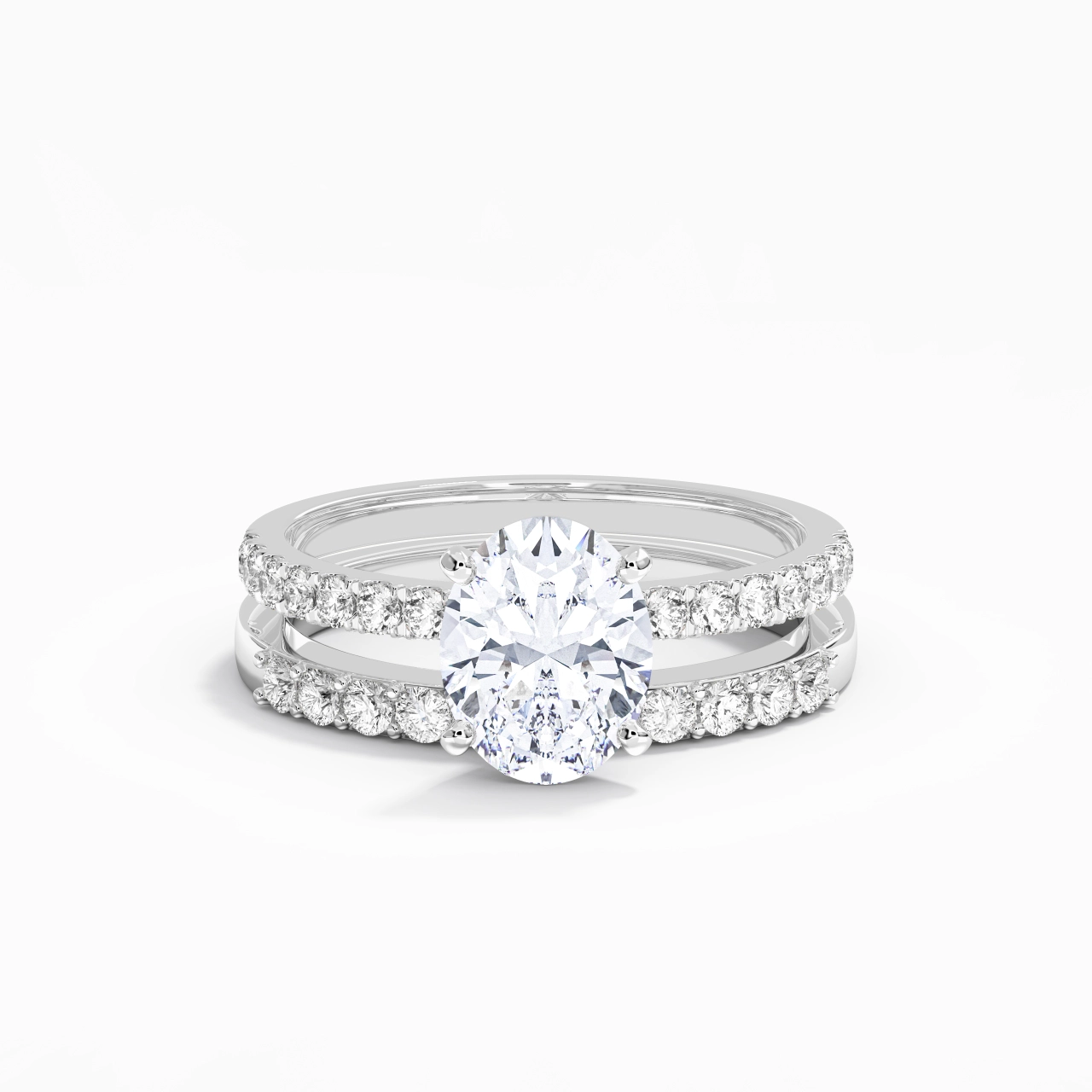 2.00ct Moissanite Wedding Ring Set 925 Sterling Silver
