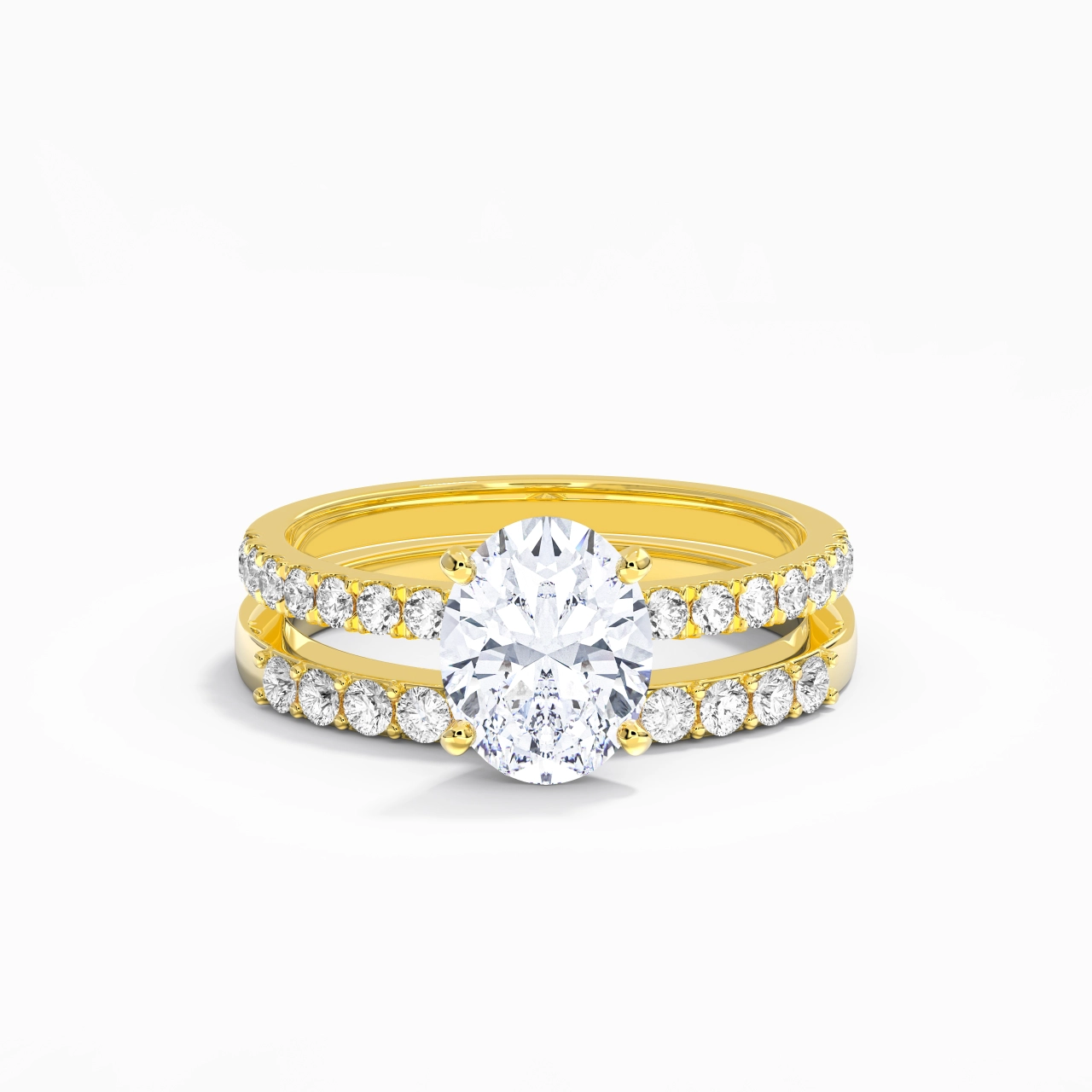 2.00ct Moissanite Wedding Ring Set 18K Gold