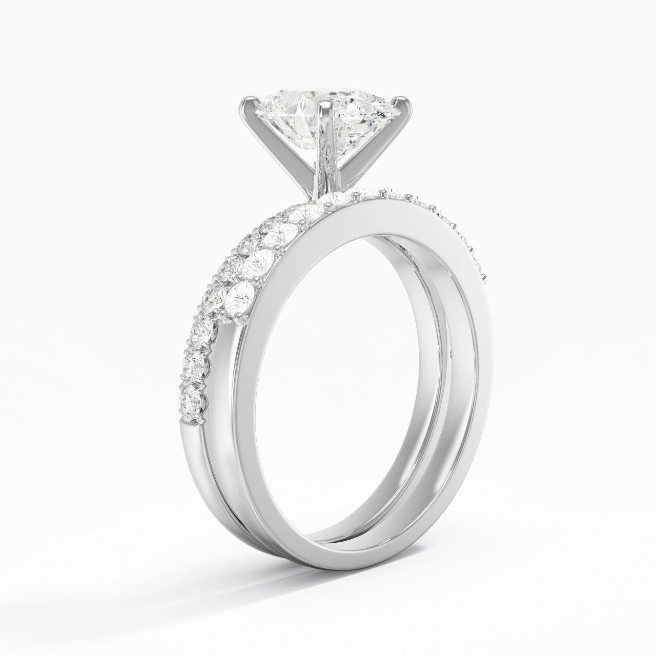 2.00ct Moissanite Wedding Ring Set 925 Sterling Silver