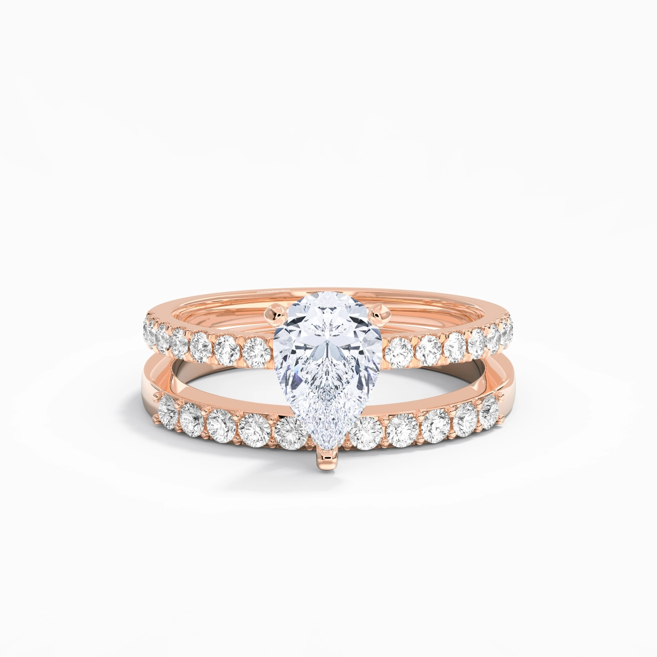 1.50ct Moissanite Wedding Ring Set 925 Sterling Silver
