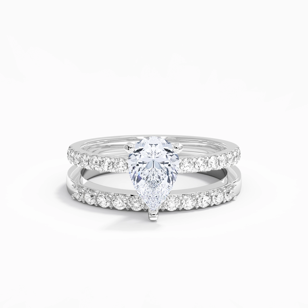 1.50ct Moissanite Wedding Ring Set 925 Sterling Silver
