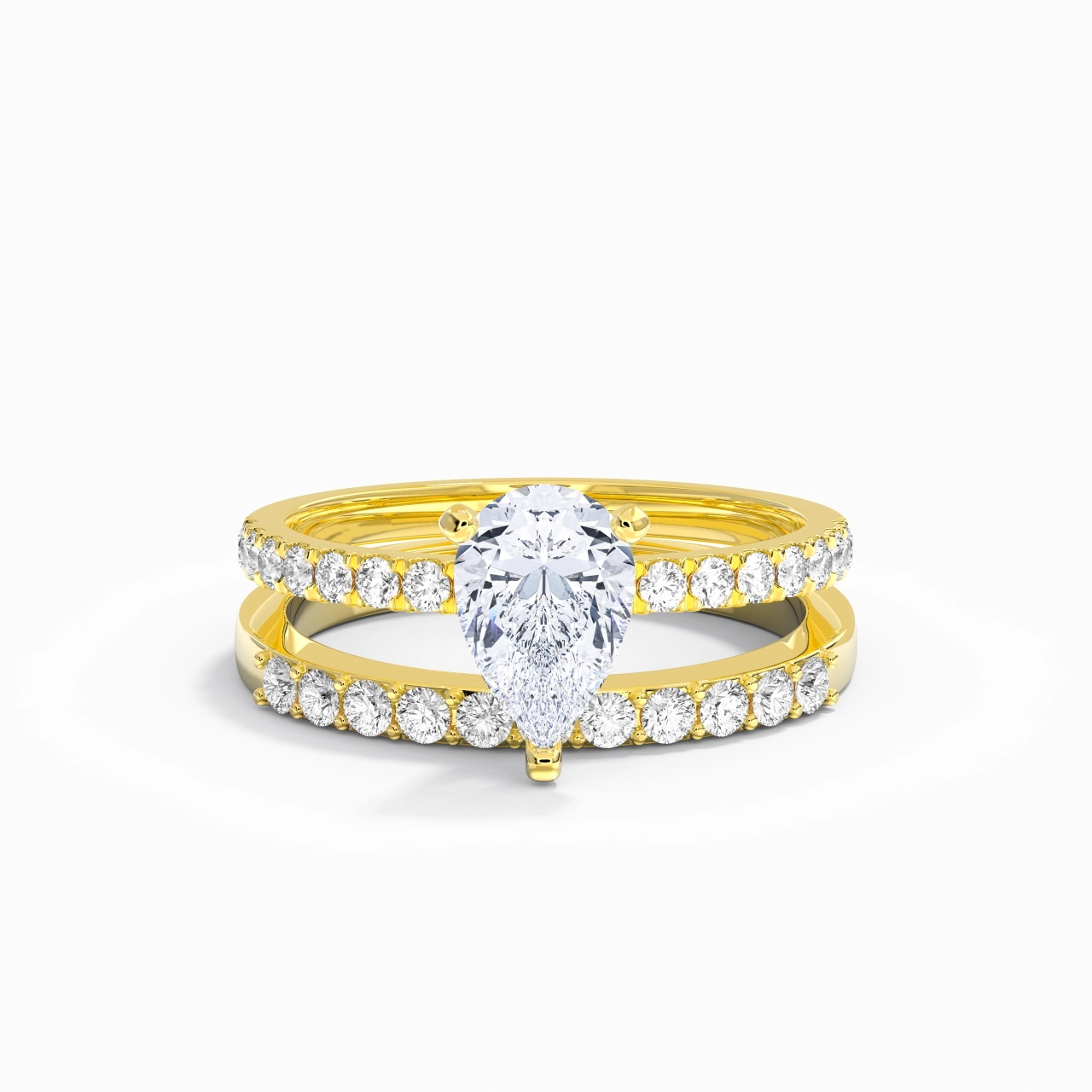 1.50ct Moissanite Wedding Ring Set 18K Gold
