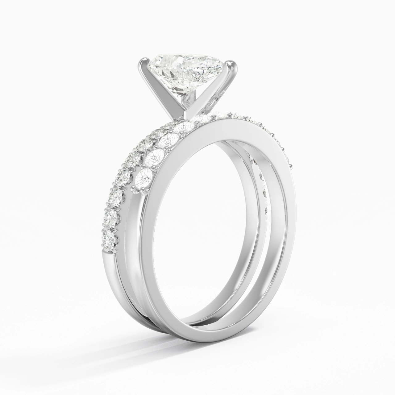 1.50ct Moissanite Wedding Ring Set 925 Sterling Silver