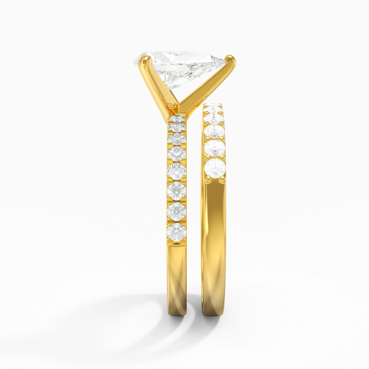 1.50ct Moissanite Wedding Ring Set 18K Gold