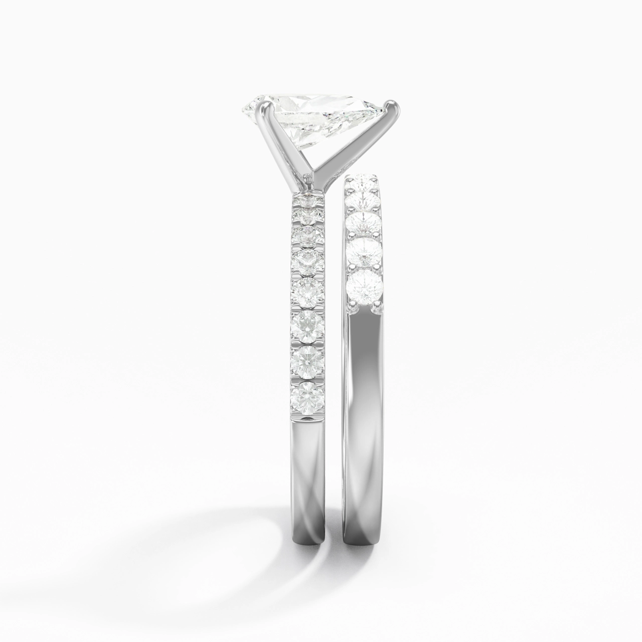 1.00ct Moissanite Wedding Ring Set 925 Sterling Silver
