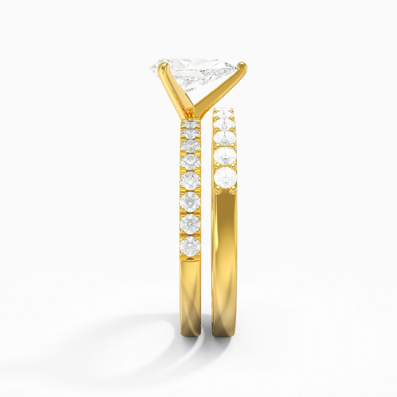 1.00ct Moissanite Wedding Ring Set 18K Gold