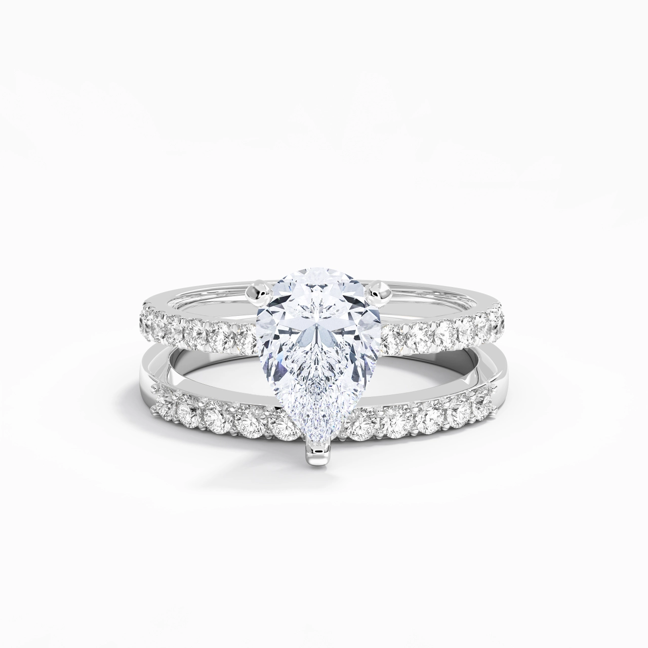 2.00ct Moissanite Wedding Ring Set 925 Sterling Silver