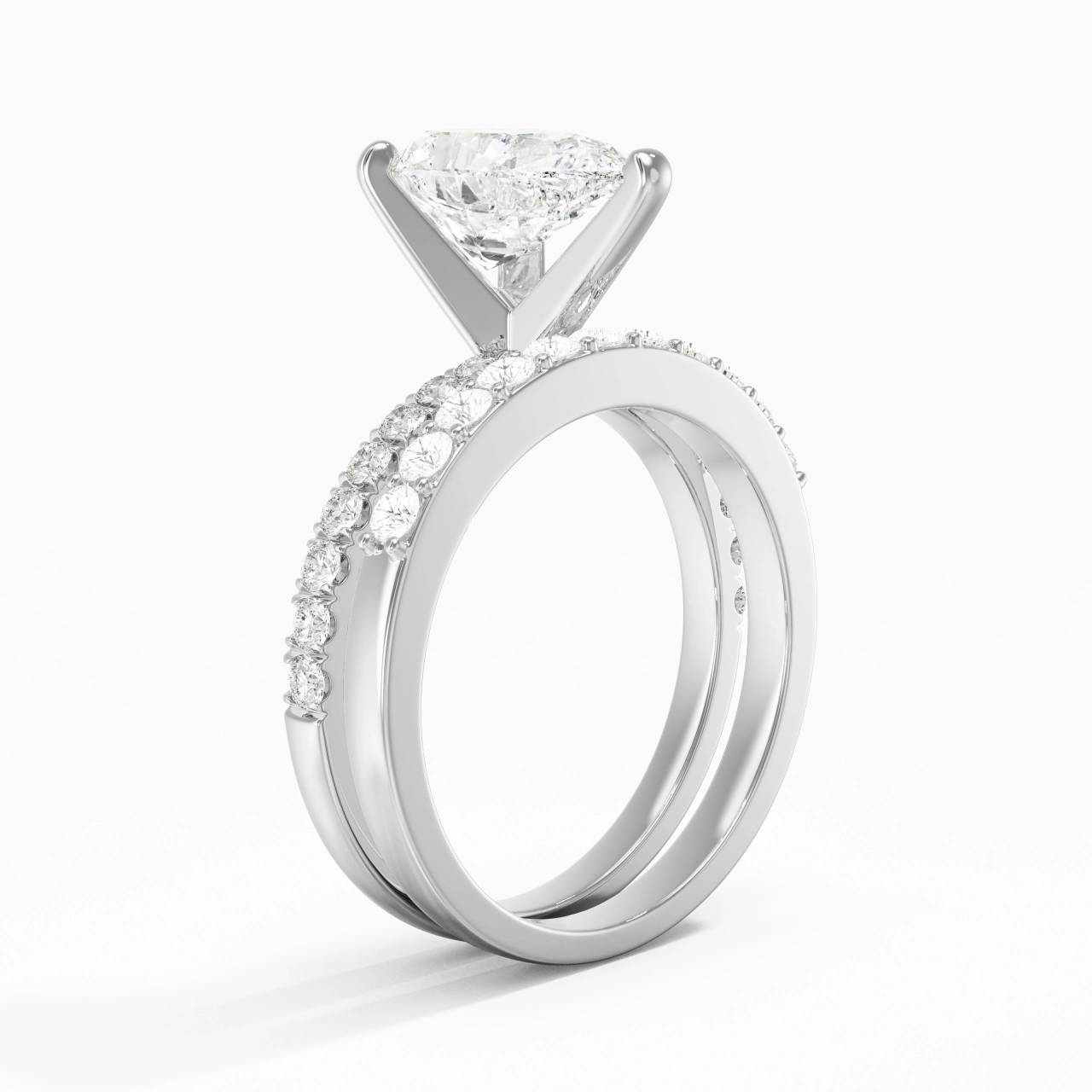 2.00ct Moissanite Wedding Ring Set 925 Sterling Silver