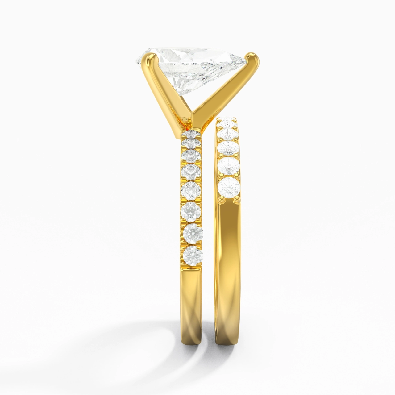 2.00ct Moissanite Wedding Ring Set 18K Gold