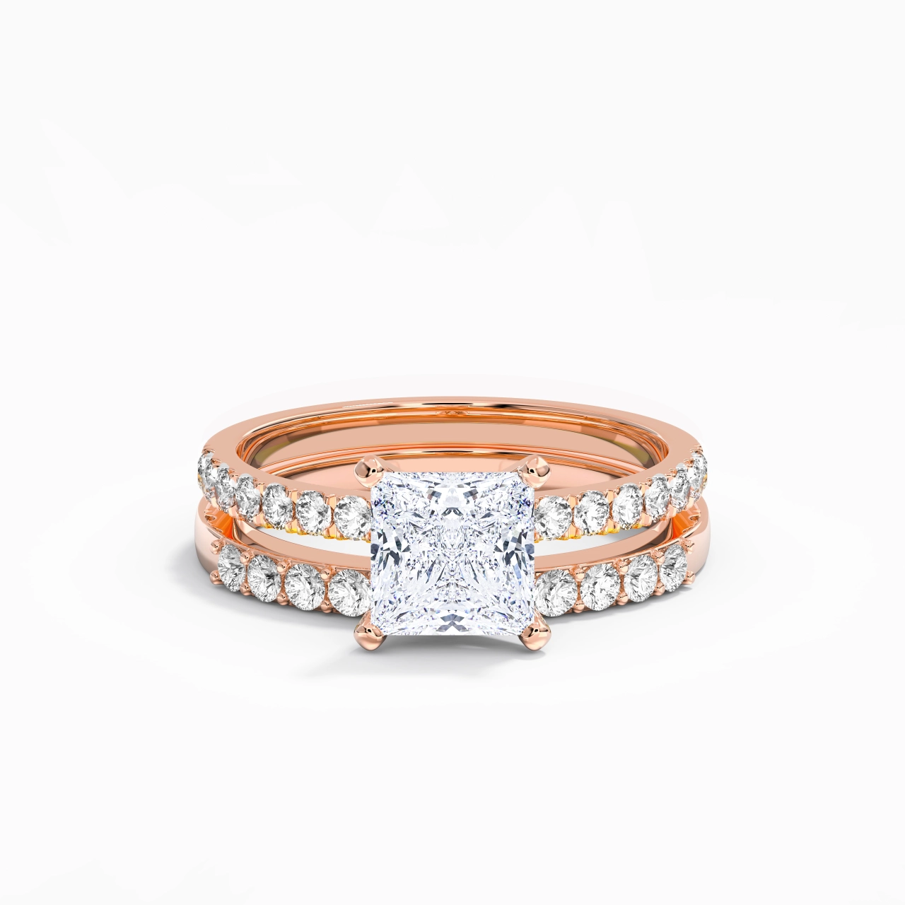 1.50ct Moissanite Wedding Ring Set 925 Sterling Silver