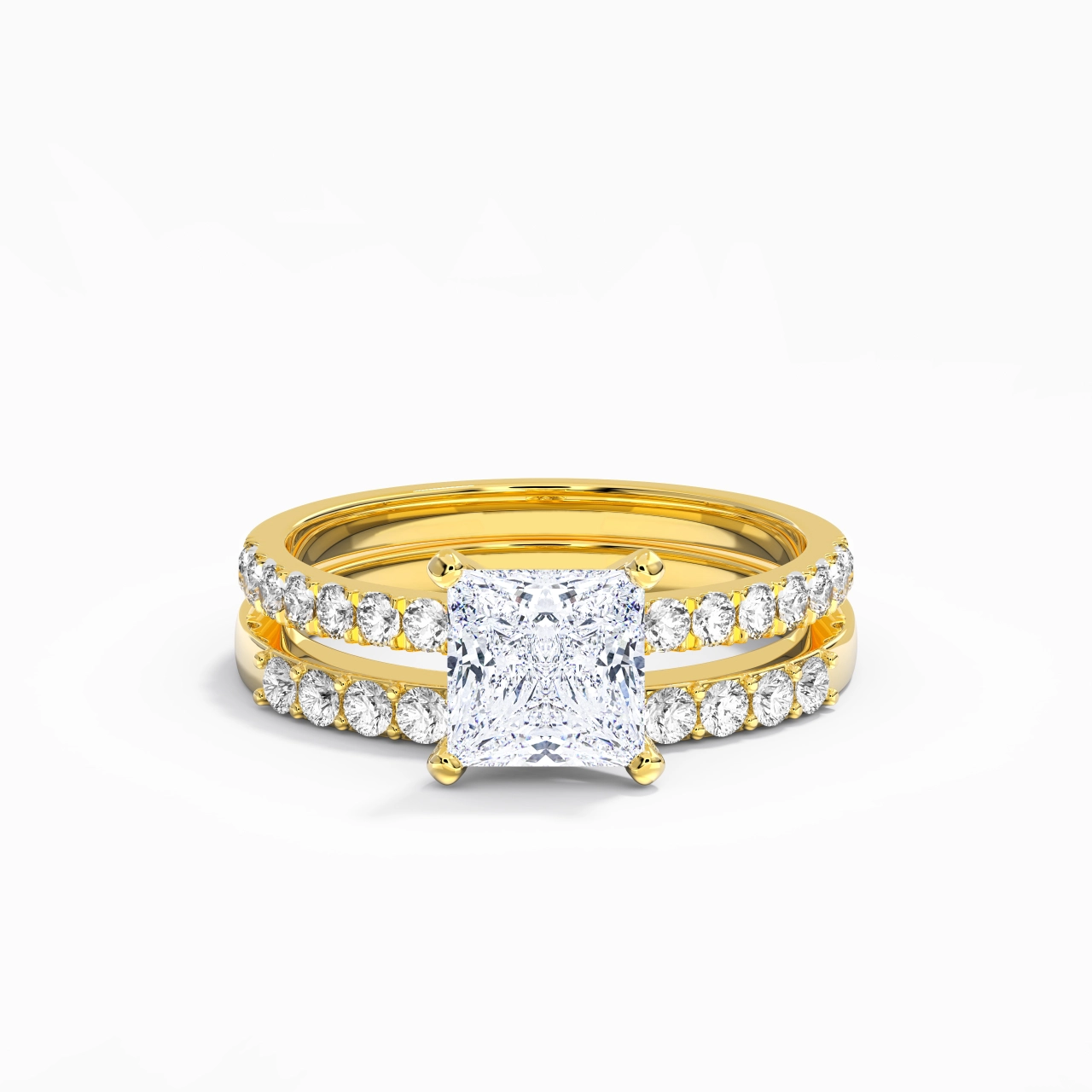 1.50ct Moissanite Wedding Ring Set 14K Gold