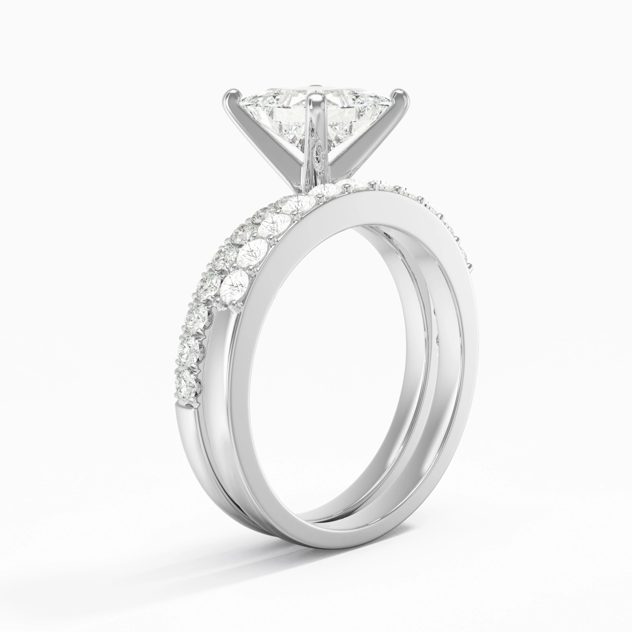 1.50ct Moissanite Wedding Ring Set 925 Sterling Silver