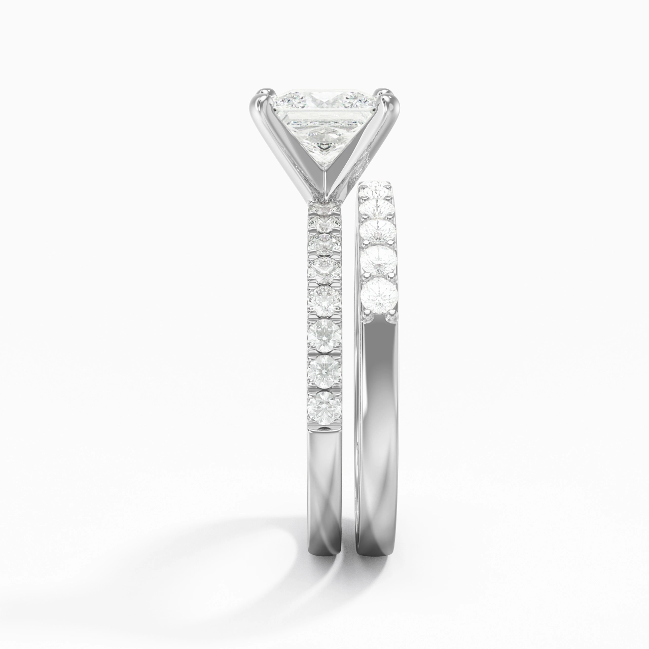 1.50ct Moissanite Wedding Ring Set 925 Sterling Silver